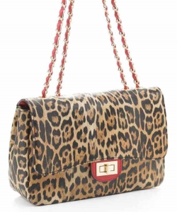 Leopard Classic Shoulder Bag LP20031 RED